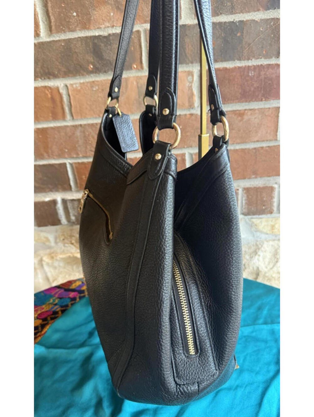 ✨👜 Coach Kristy Shoulder Bag Black Refined Pebble Leather C6231 Excellent Cond. - Picture 3 of 15